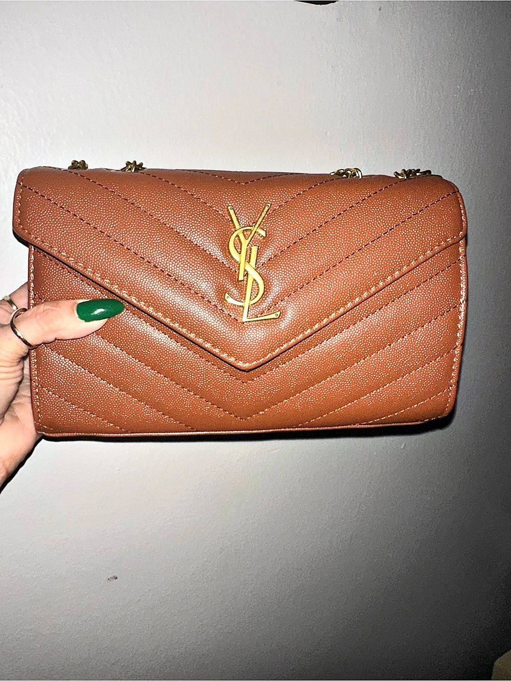 YSL Medium Monogram Bag Shoulder Bag Brown